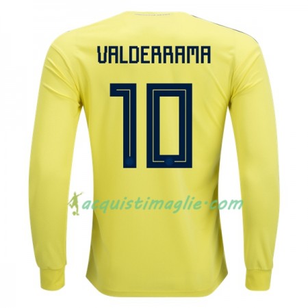 Divisa di Calcio Colombia Valderrama 10 Prima Mondiali 2018 Manica Lunga